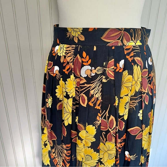 Alexander Luxe Vintage Autumn Floral Tiered Maxi Full Skirt - Picture 3 of 8